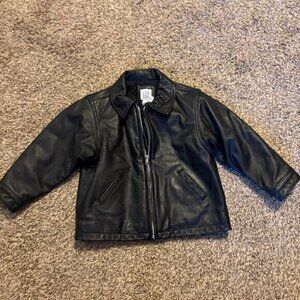 Baby Gap Y2K black leather toddler jacket